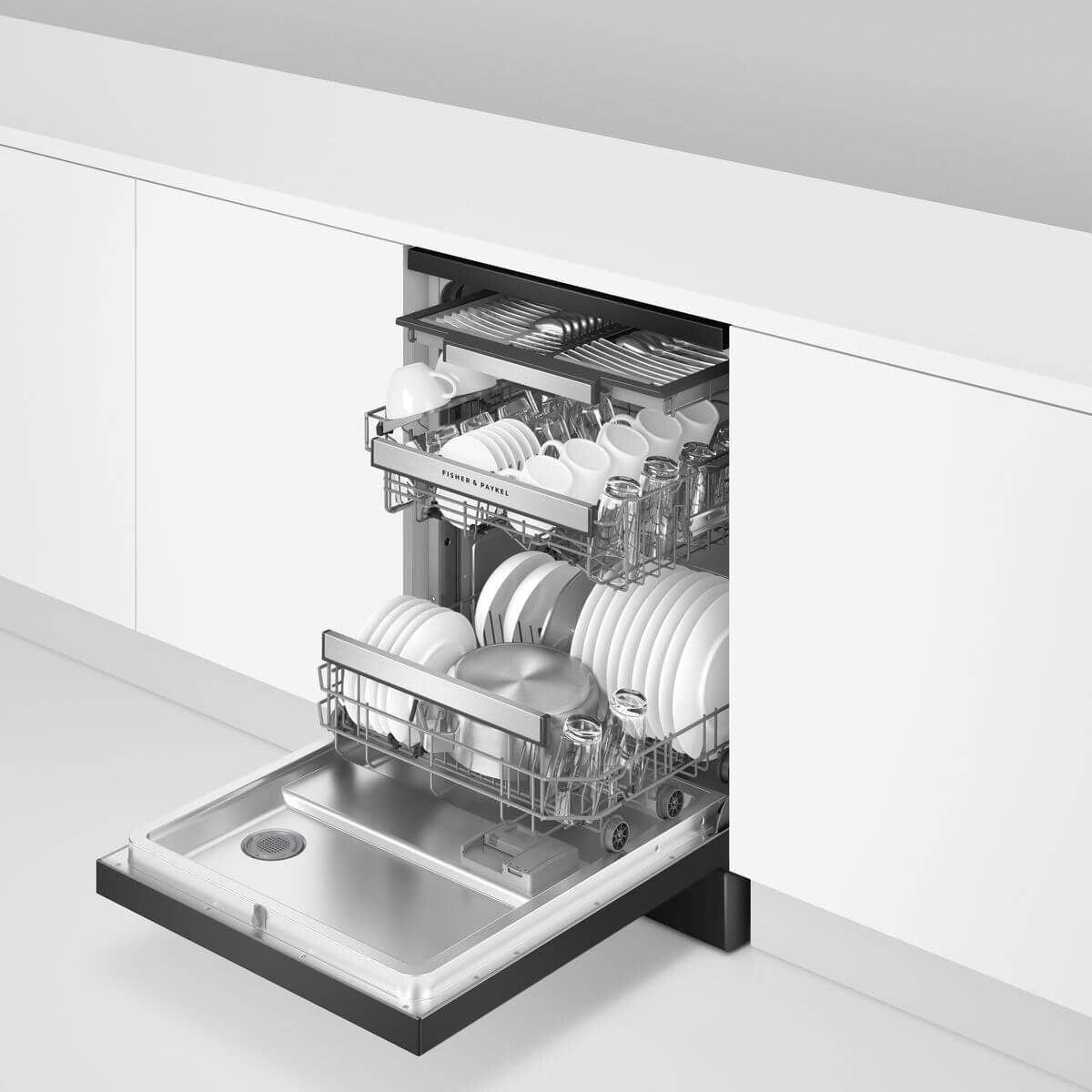 Fisher & Paykel 60cm Freestanding Dishwasher - 15 Place Settings - Black Stainless Steel - DW60FC3B3