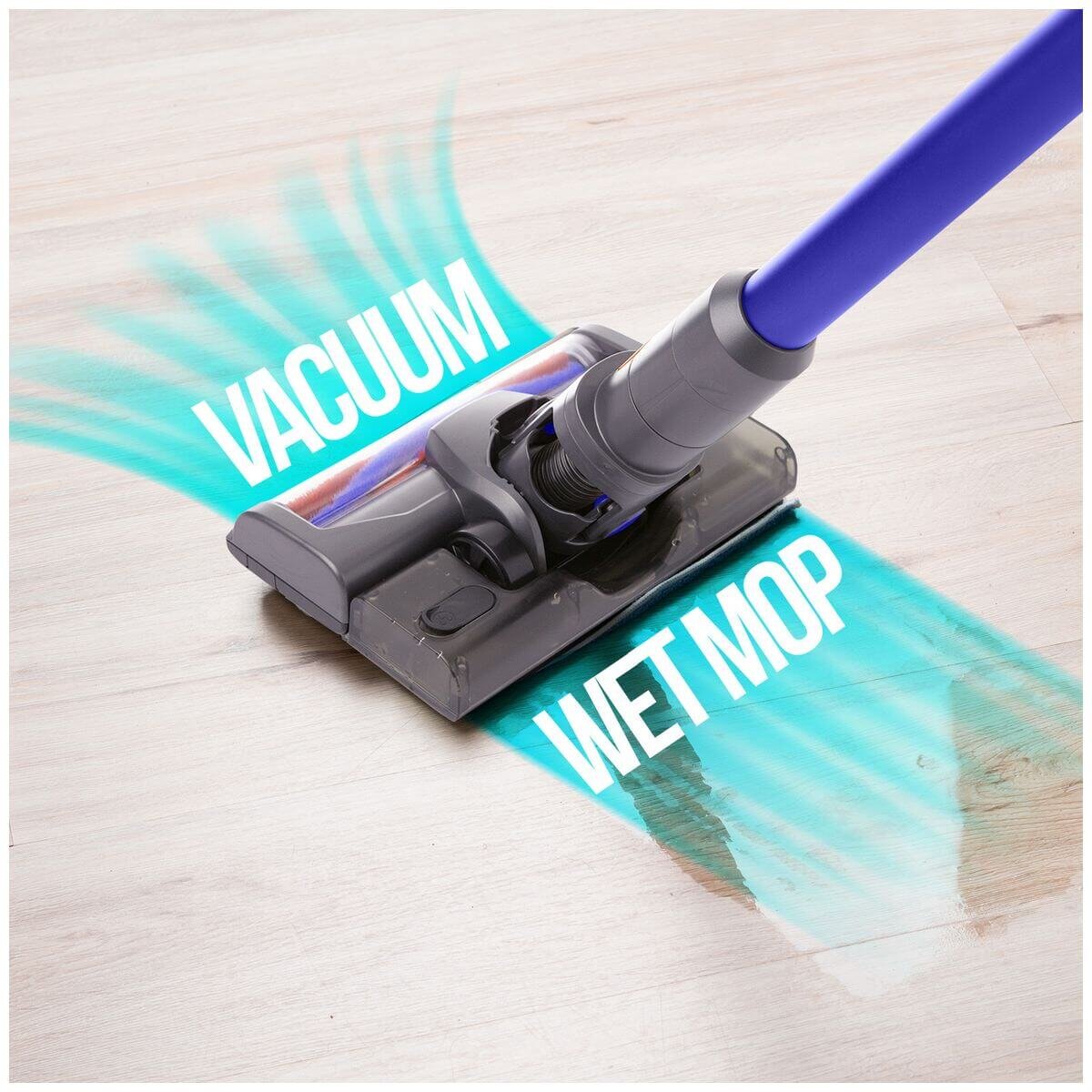 MyGenie H20 Pro cordless stick vacuum and wet mop - 2-in-1 cleaning, cyclonic filtration, blue - 10003142