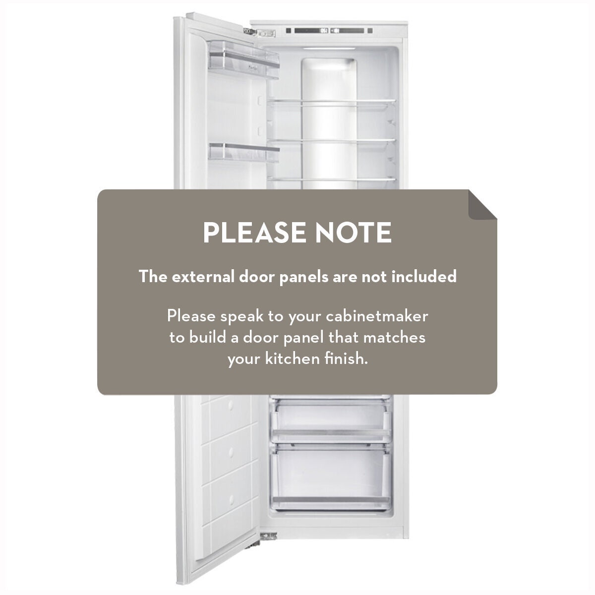 Artusi 241L Fully Integrated Bottom Mount Fridge - 3 Star Energy Rating, Reversible Door - AINT3000