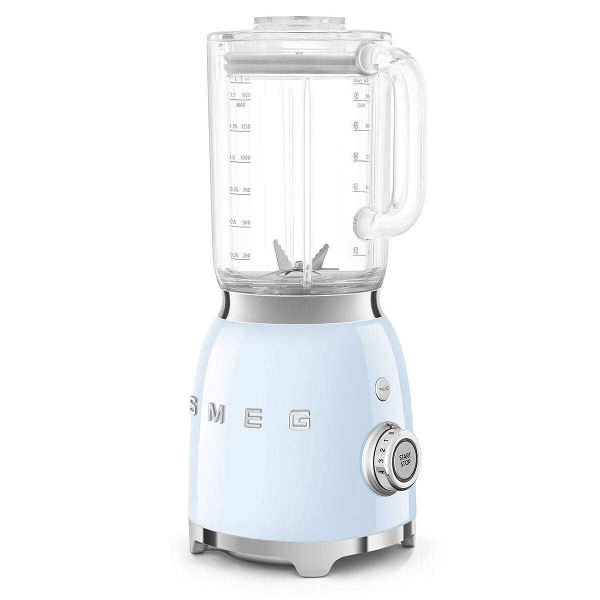 Smeg 50s Style Retro Bench Blender 1.5L - Pastel Blue - 800W Motor, 4 Preset Programs - BLF03PBAU
