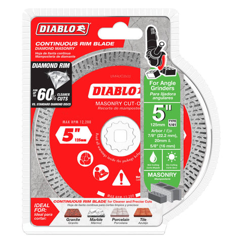 Diablo Diamond Disc 5" Continuous Rim Cut Off - 60% Smoother Cuts - 12,200 RPM - SuperSaverAU - view 1