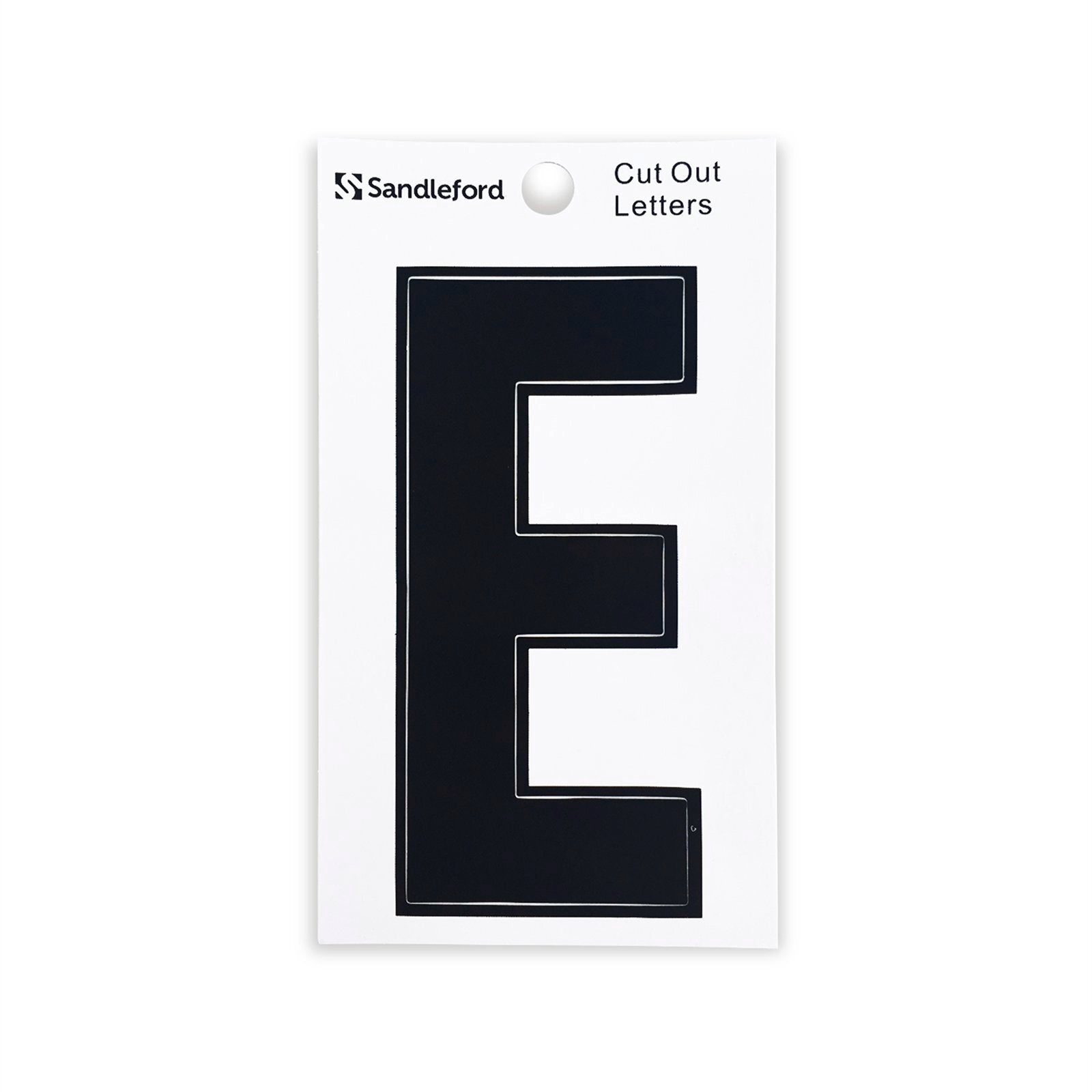Sandleford 85mm Black Self Adhesive Cut Out House Letter E - Weather Resistant