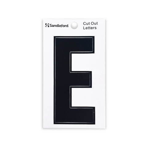 Sandleford 85mm Black Self Adhesive Cut Out House Letter E - Weather Resistant