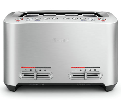 Breville Smart Toast 4 Slice Toaster - Four Extra-Wide Slots - Motorised Lift - BTA845BSS