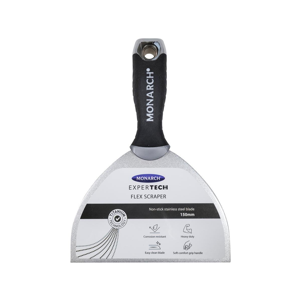 Monarch Expertech Flex Scraper - 150mm - Stainless Steel - Non-Stick - SuperSaverAU - view 1