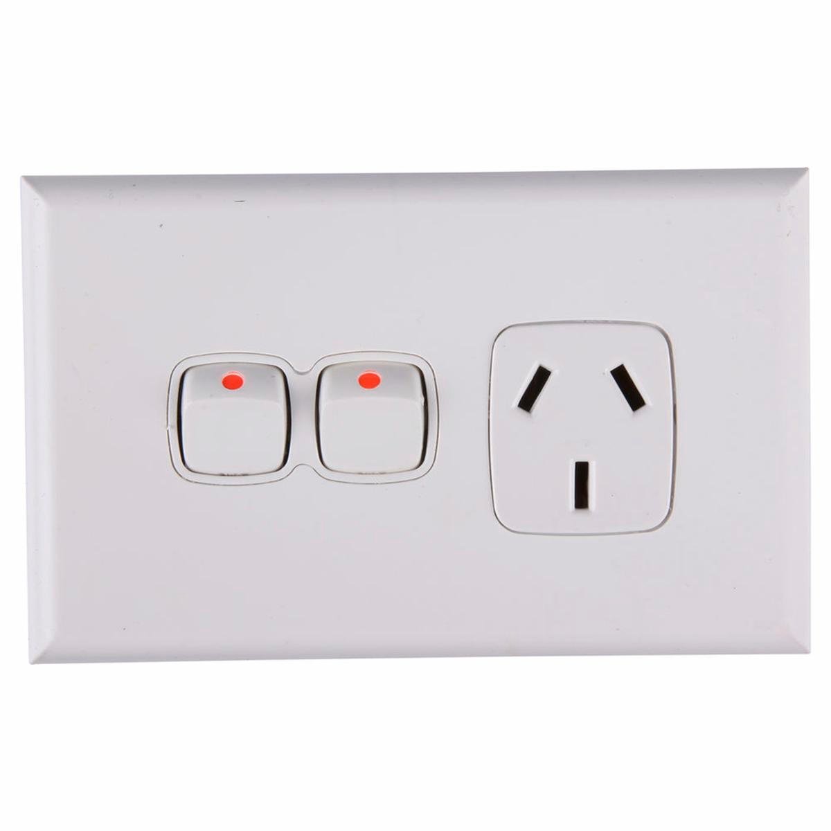 HPM Single Powerpoint - 73mm x 117mm - ABS - Extra Switch - SuperSaverAU - view 1