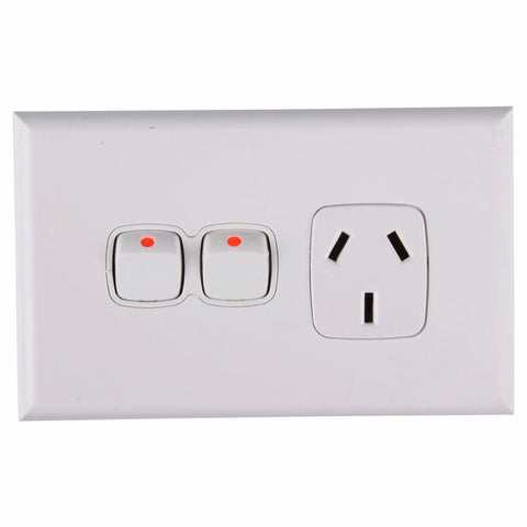HPM Single Powerpoint - 73mm x 117mm - ABS - Extra Switch - SuperSaverAU - view 1