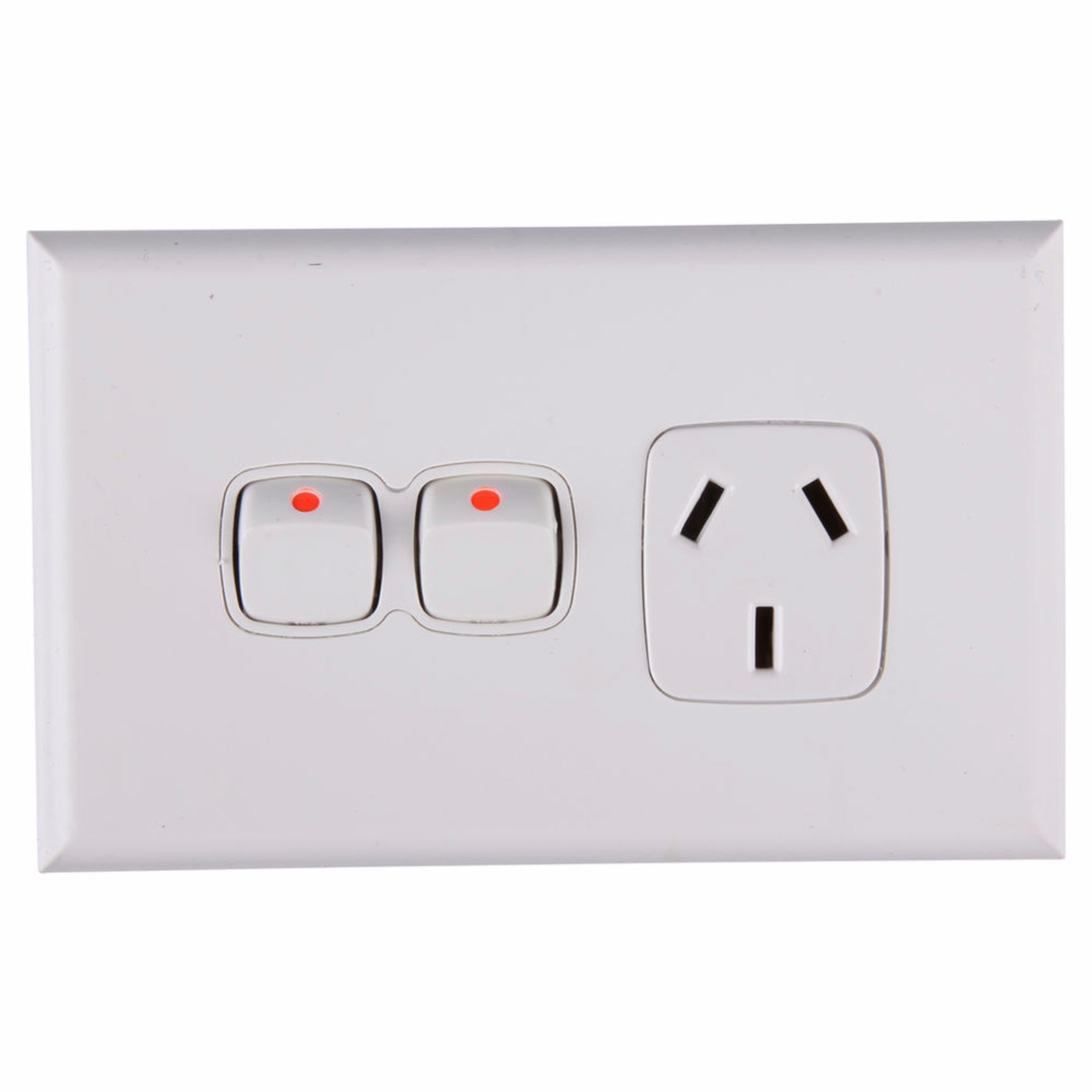 HPM Excel Single Powerpoint with Extra Switch, 10A, Surface Mount, Matt White
