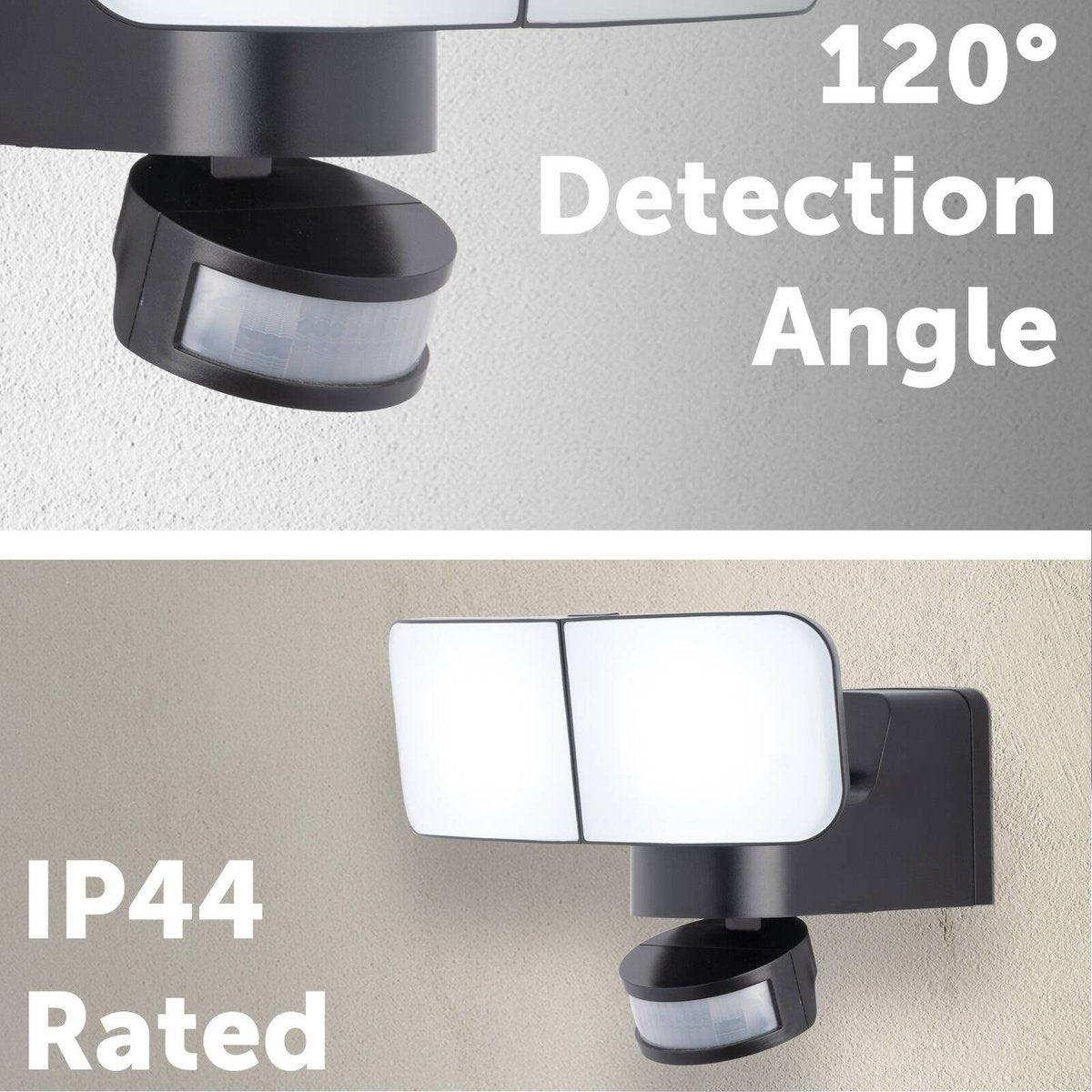 Arlec 900lm Black Plastic Solar Movement Activated Floodlight Outdoor MAL800