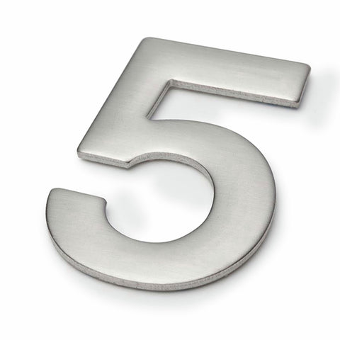 Sandleford Mode House Number 5 Brushed Stainless Steel 50mm Weatherproof