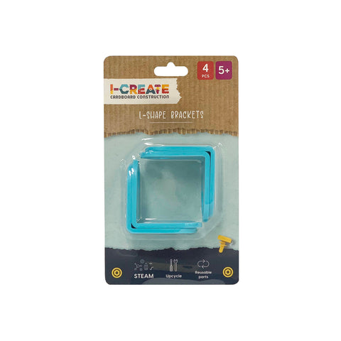 I-Create L Shape Brackets, 4 Piece Blue for 90 Degree Corners