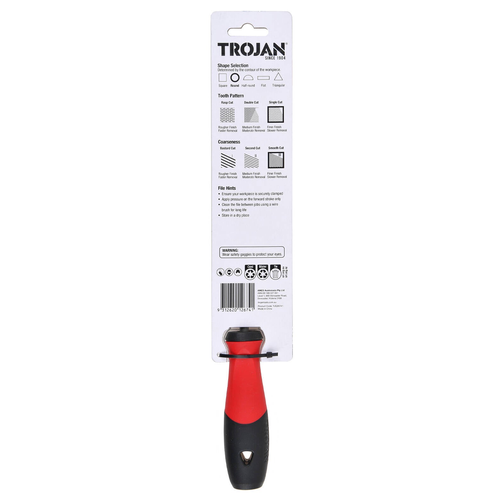 Trojan 200mm Single Cut Round File