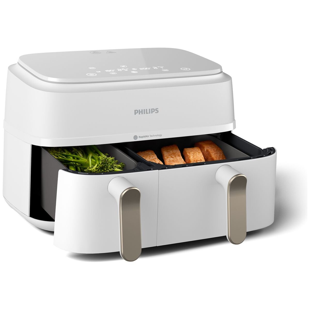 Philips 3000 Series 9L Dual Basket Airfryer XXL - Sync and Copy Functions, White - NA353-10
