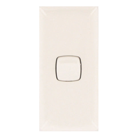 HPM Linea 1 Gang Architrave Switch, Gloss White, 240V, 10A, Slim ABS Indoor, CDLNA770/1WEWE