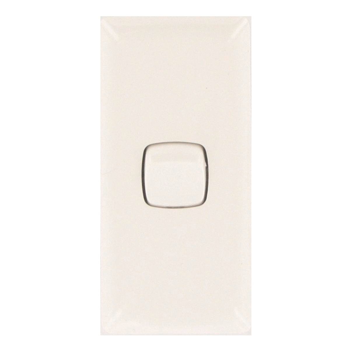 HPM 1 Gang Architrave Switch Gloss White 4mm Slim Design - SuperSaverAU - view 1