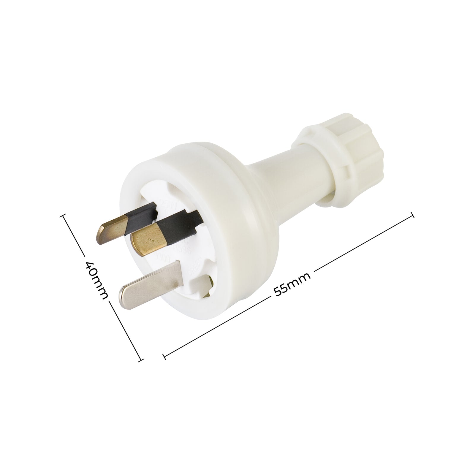 DETA 10A White Plug Top 3 Core PVC 240V Flexible Cord 6339B