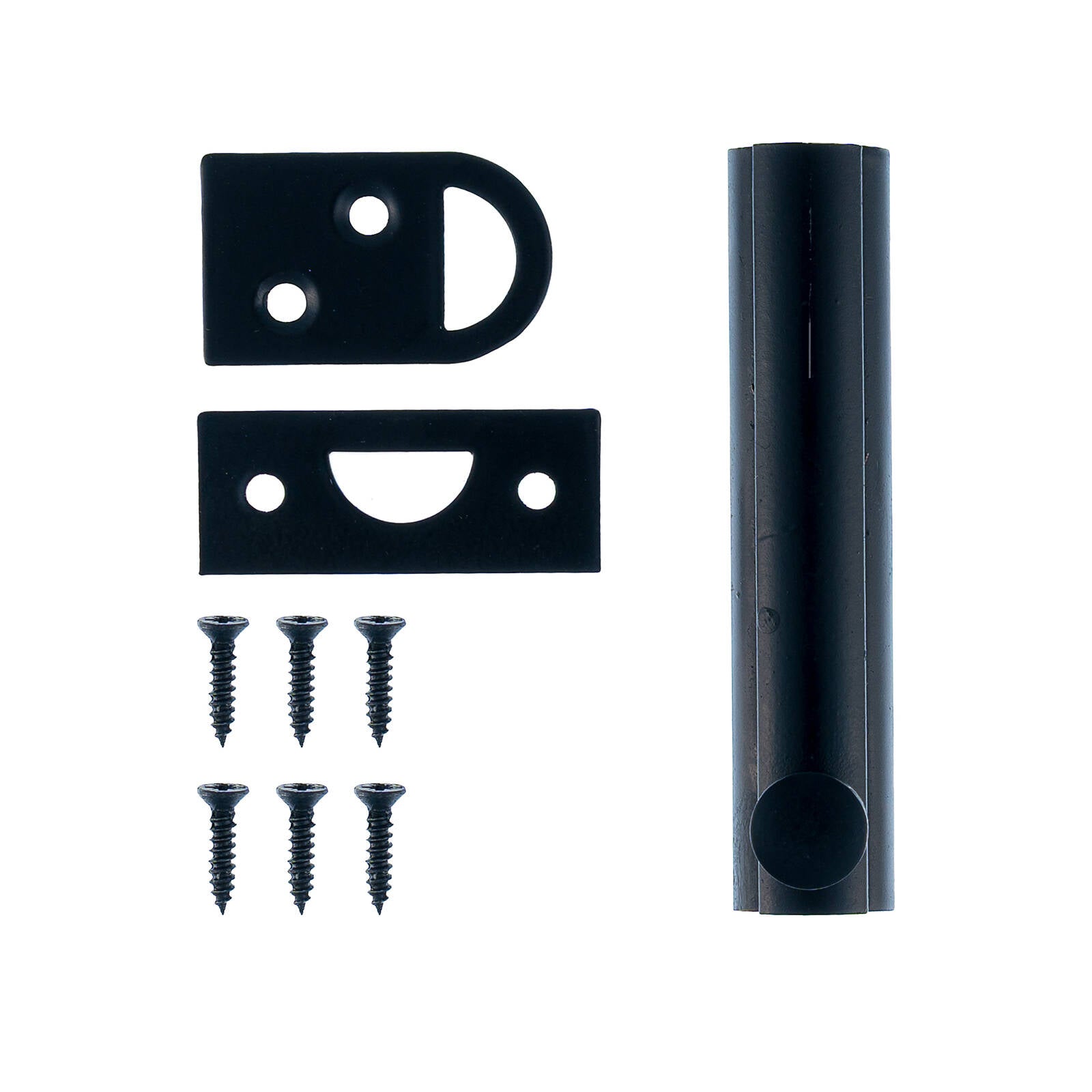 Taskmaster 75mm Black Matte Solid Brass Surface Bolt