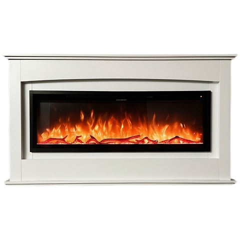 Modern Flames Kensington Mantle Suite Electric Fireplace - White - 10 Flame Colours, Logset - KEN50-AU