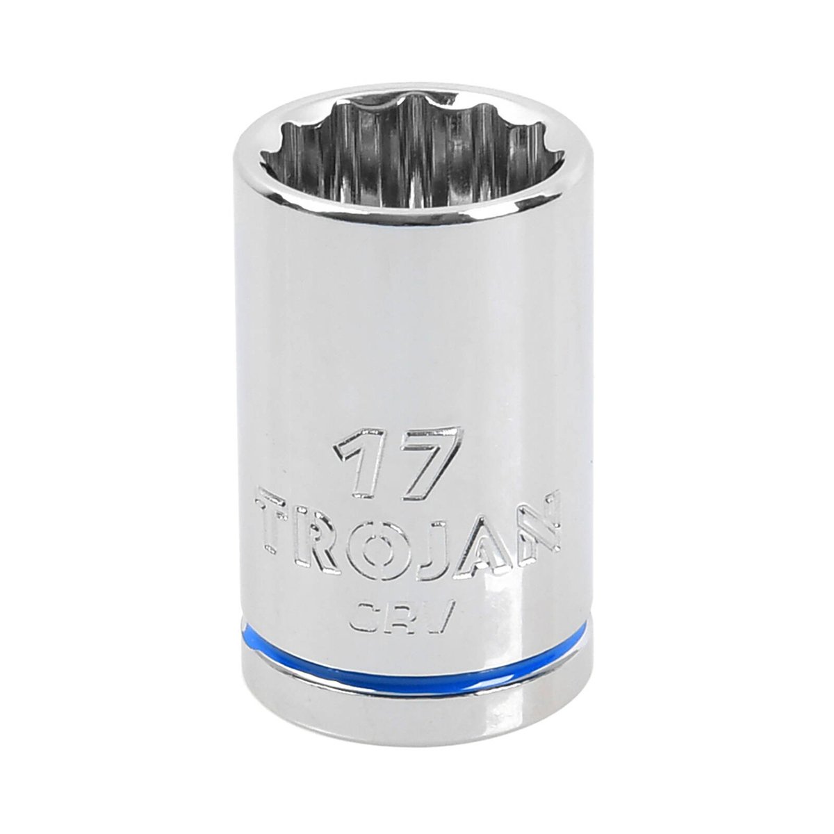 Trojan 17mm Socket 1/2" Drive, Chrome Vanadium 12 Point Metric