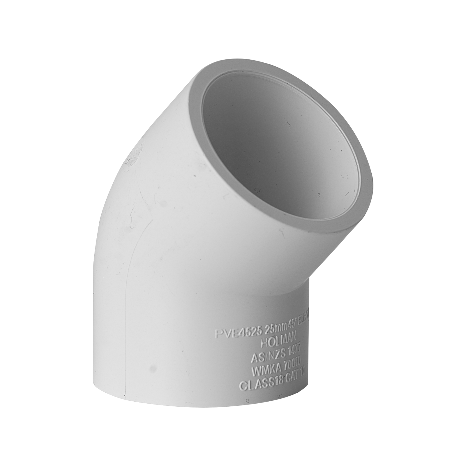 Holman 25mm 45 Degree PVC Elbow White Solvent Weld