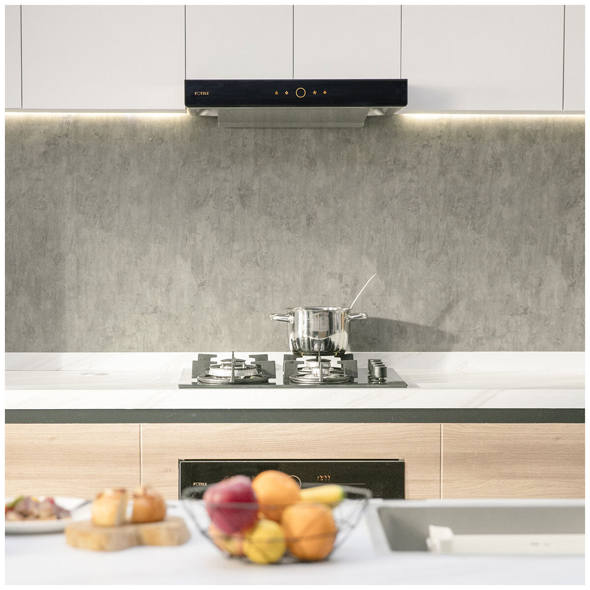 Fotile 60cm Canopy Range Hood with Decoration Cover EMS6008-C | All-in System, Double Power, Smart Drive, Clean Filtration - SuperSaverAU - view 3