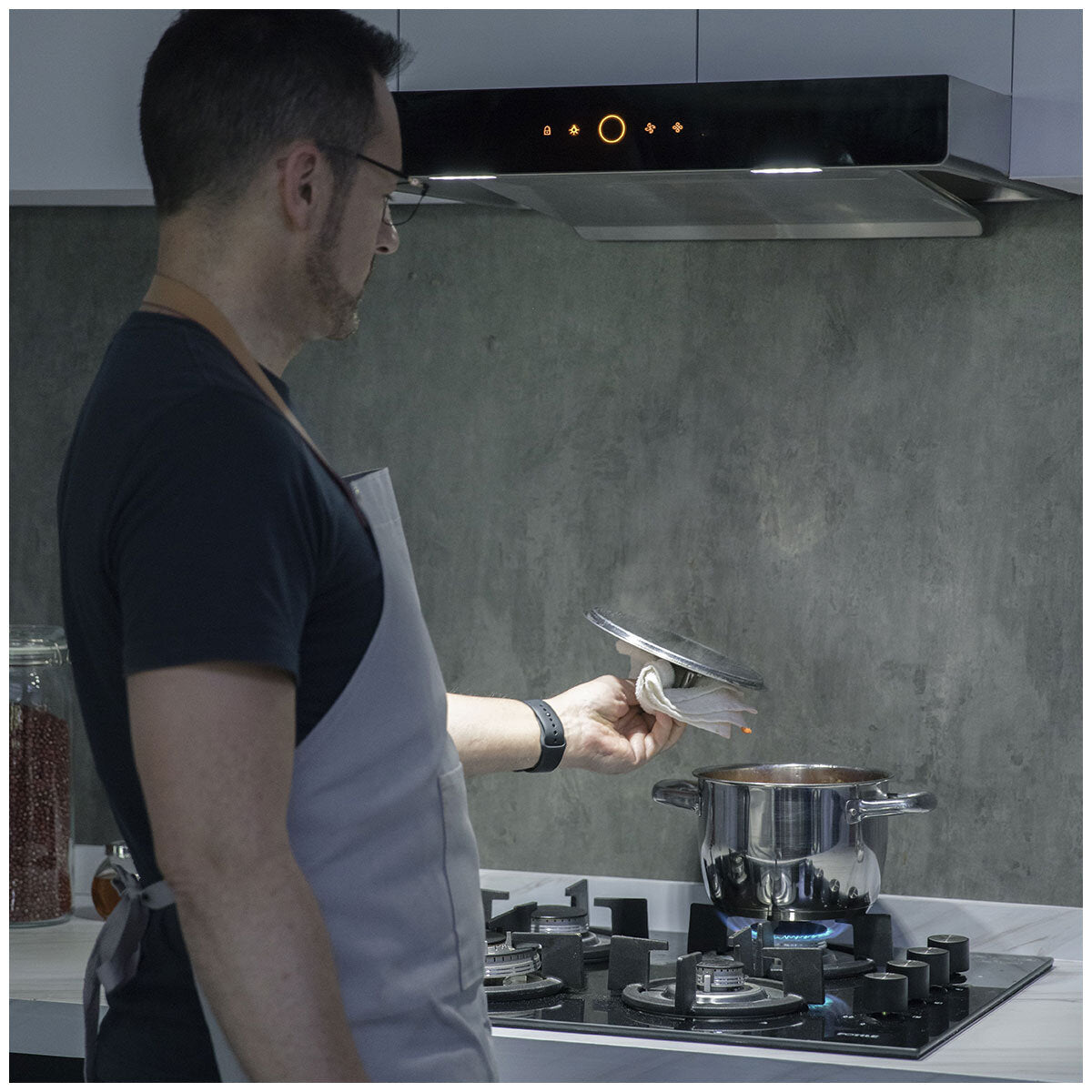Fotile 60cm Canopy Range Hood with Decoration Cover EMS6008-C | All-in System, Double Power, Smart Drive, Clean Filtration - SuperSaverAU - view 7