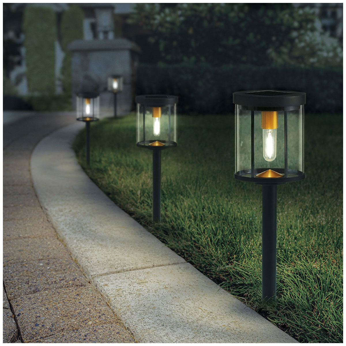 Naturally Solar GTX Solar LED Pathway Light 4 Pack, 15 Lumens, Easy Install, Black - SuperSaverAU - view 1