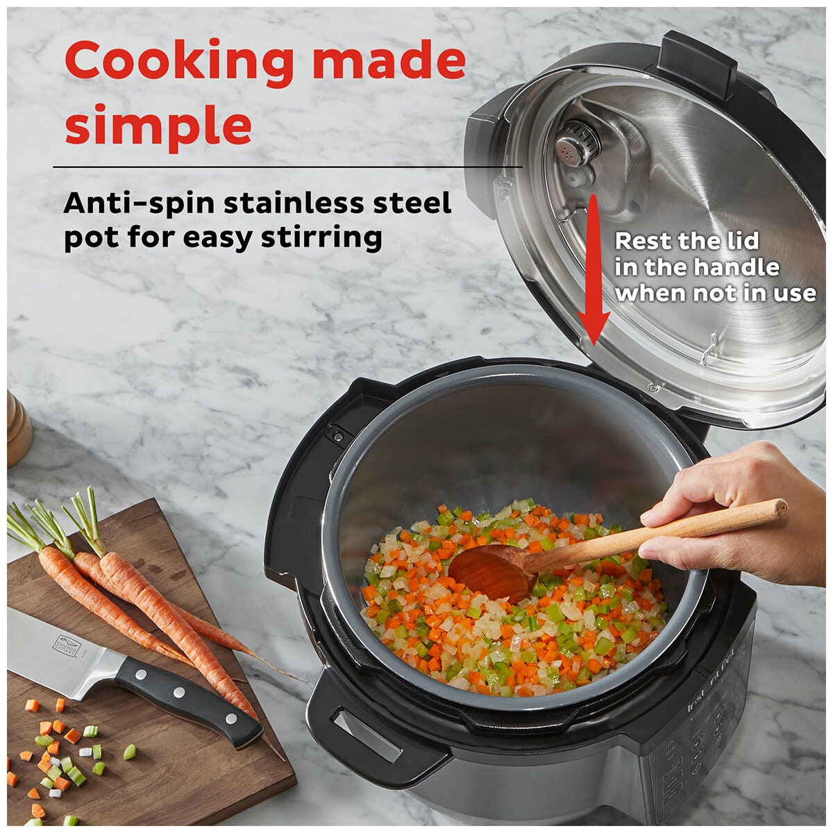 Instant Pot Rio Series 5.7L Multi Cooker - Anti-Spin Stainless Steel Pot, Status Lights, Black - 112200001AU