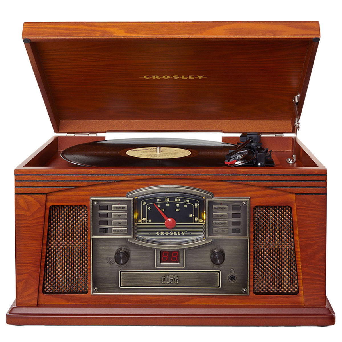 Crosley Lancaster Turntable with Bluetooth 4.1, AM/FM Radio, Wood, 444.5x241.3x323.85 mm - SuperSaverAU - view 2