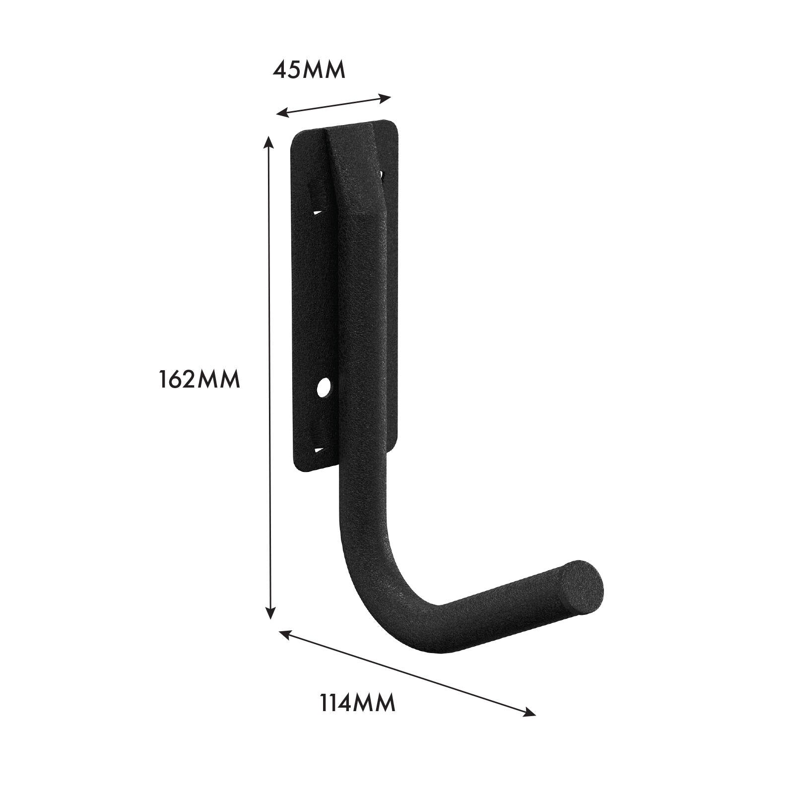 Rack It 400kg Single Hook, Black Powder Coated Steel Storage Accessory for Shelving Uprights