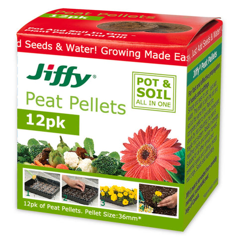 Mr Fothergill's Jiffy 36mm Peat Pellet 12 Pack Compressed Peat Coir