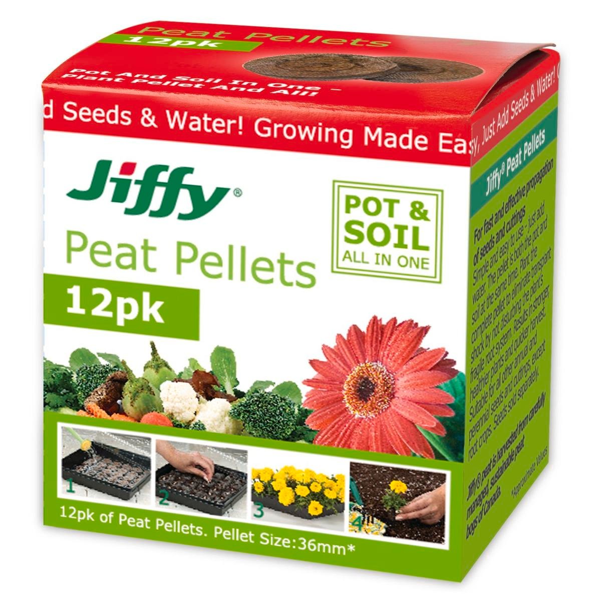 Mr Fothergill's Jiffy 36mm Peat Pellet 12 Pack Compressed Peat Coir