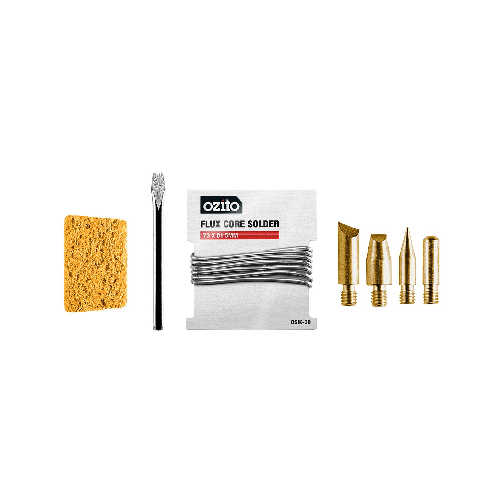 Ozito 30W Soldering Iron Kit Interchangeable Tips Solder Included