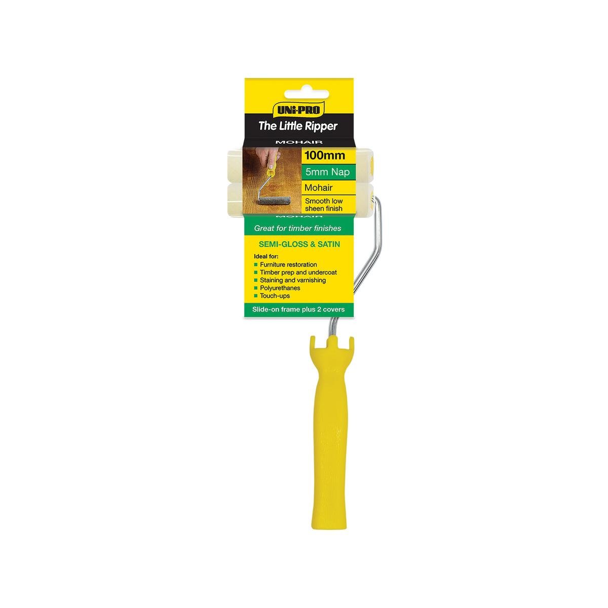 UNi-PRO Little Ripper Mohair Mini Roller Set 100mm 5mm Nap for Gloss and Stain
