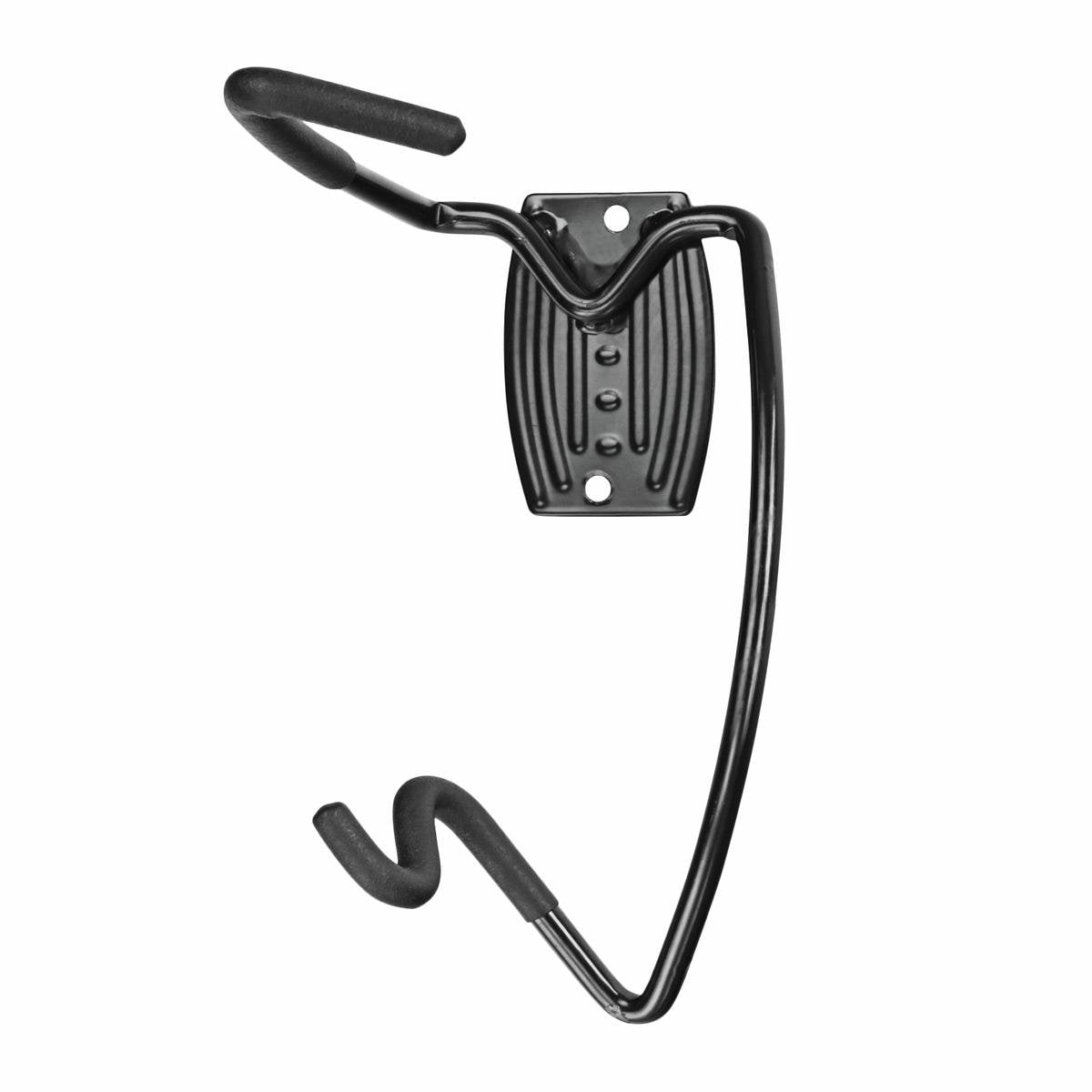 Pinnacle Bicycle Hanger Hook - Gloss Black Steel & PVC 2 Hook Wall Mount Bike Storage