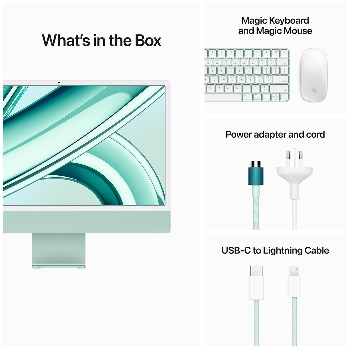 iMac 24 Inch With Retina 4.5K Display M3 Chip 8 Core GPU 256GB Green - SuperSaverAU - view 5