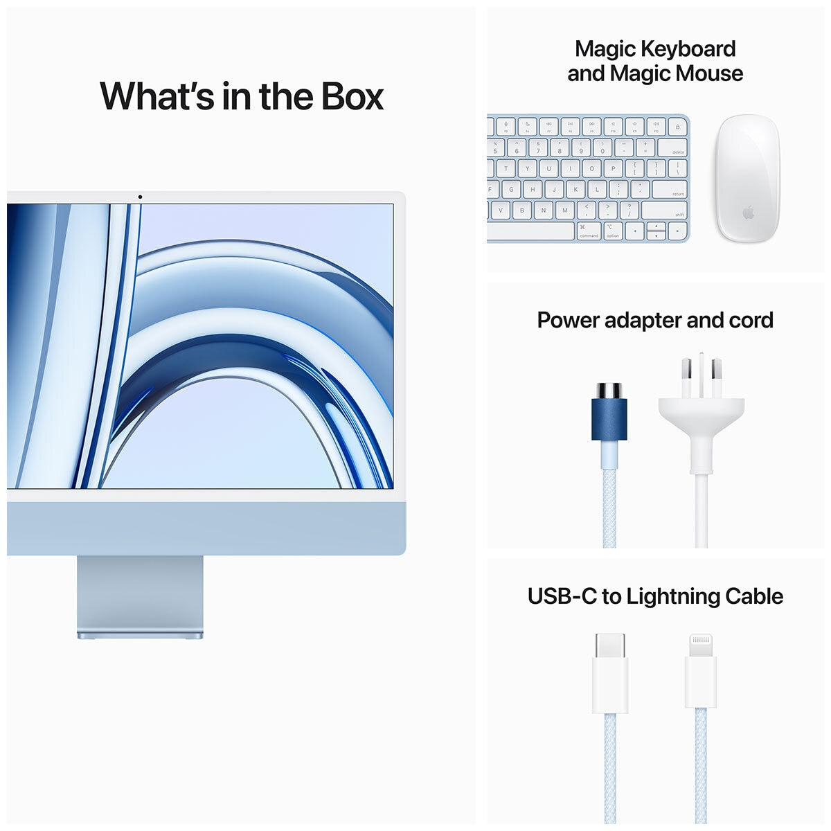 iMac 24 Inch With Retina 4.5K Display M3 Chip 8 Core GPU 256GB Blue - SuperSaverAU - view 5