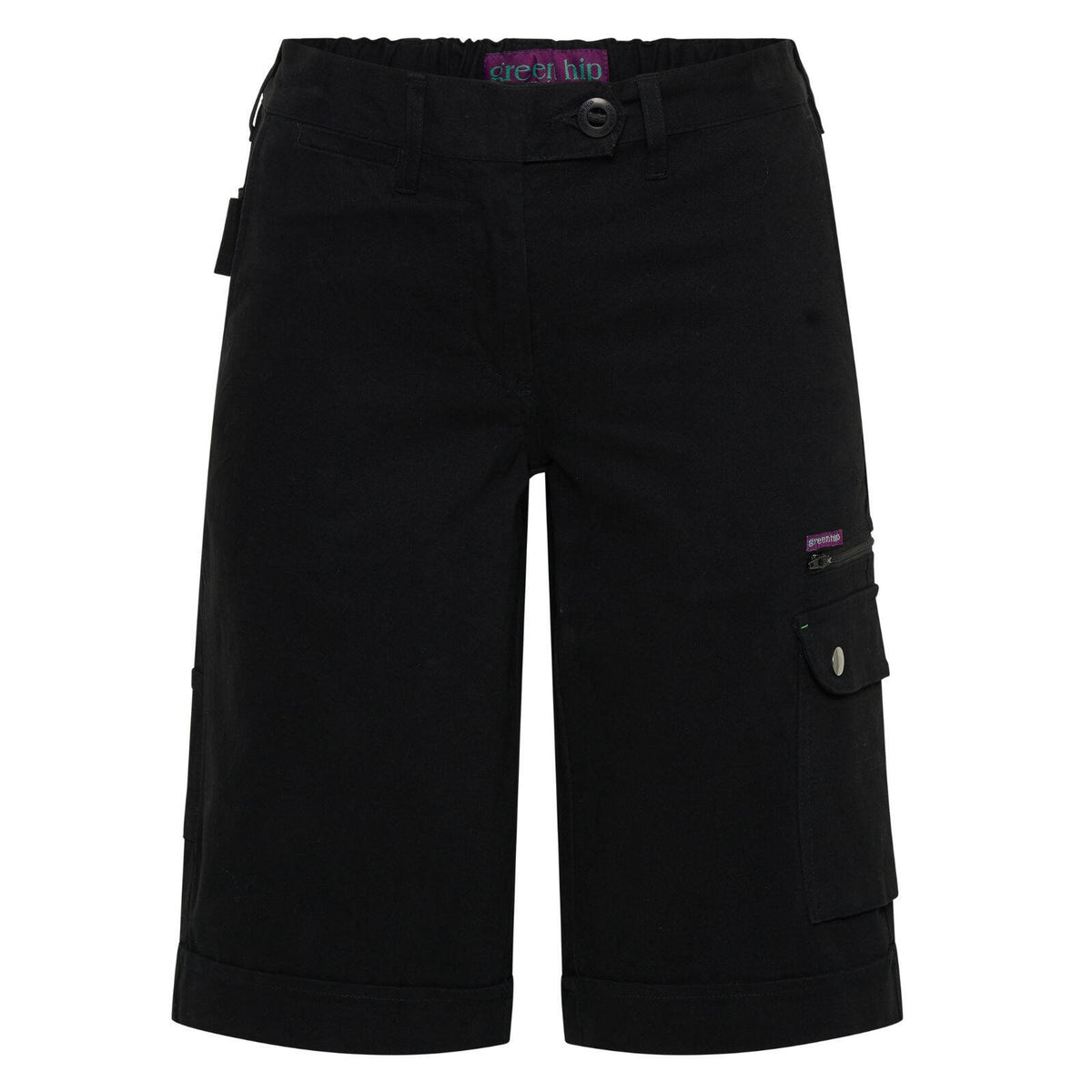 Green Hip Give Cargo Women's Shorts Navy Blue Size 8 Cotton Stretch UPF 50+ Straight Leg