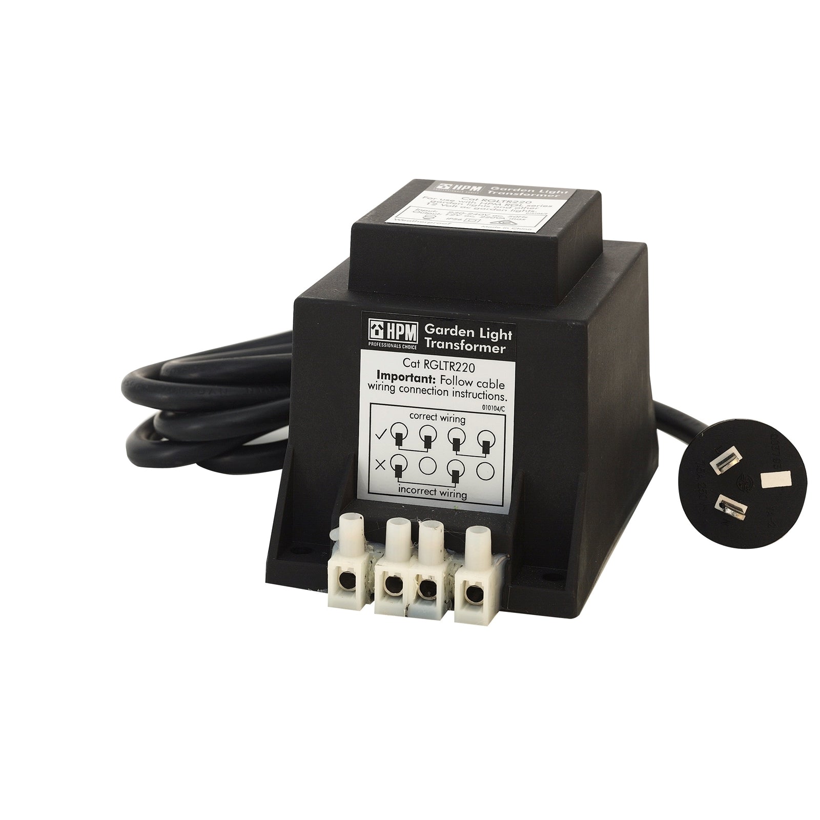 HPM 12V 200W Black Garden Light Transformer RGLTR220