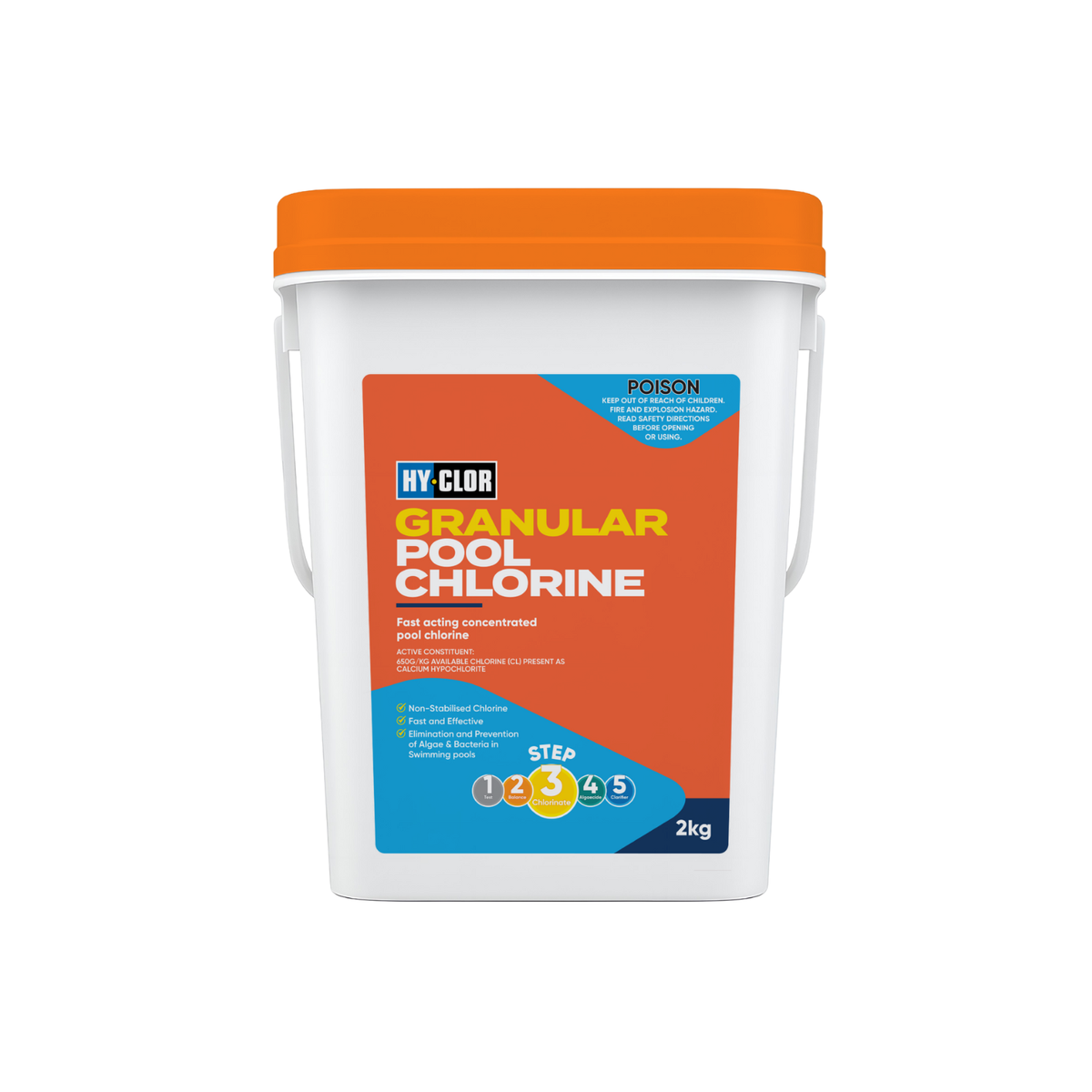 Hy-Clor Granular Pool Chlorine 2kg Calcium Hypochlorite Granules