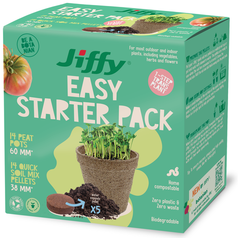 Mr Fothergill's Jiffy Easy Starter Set 14 Pots Compressed Peat Coir