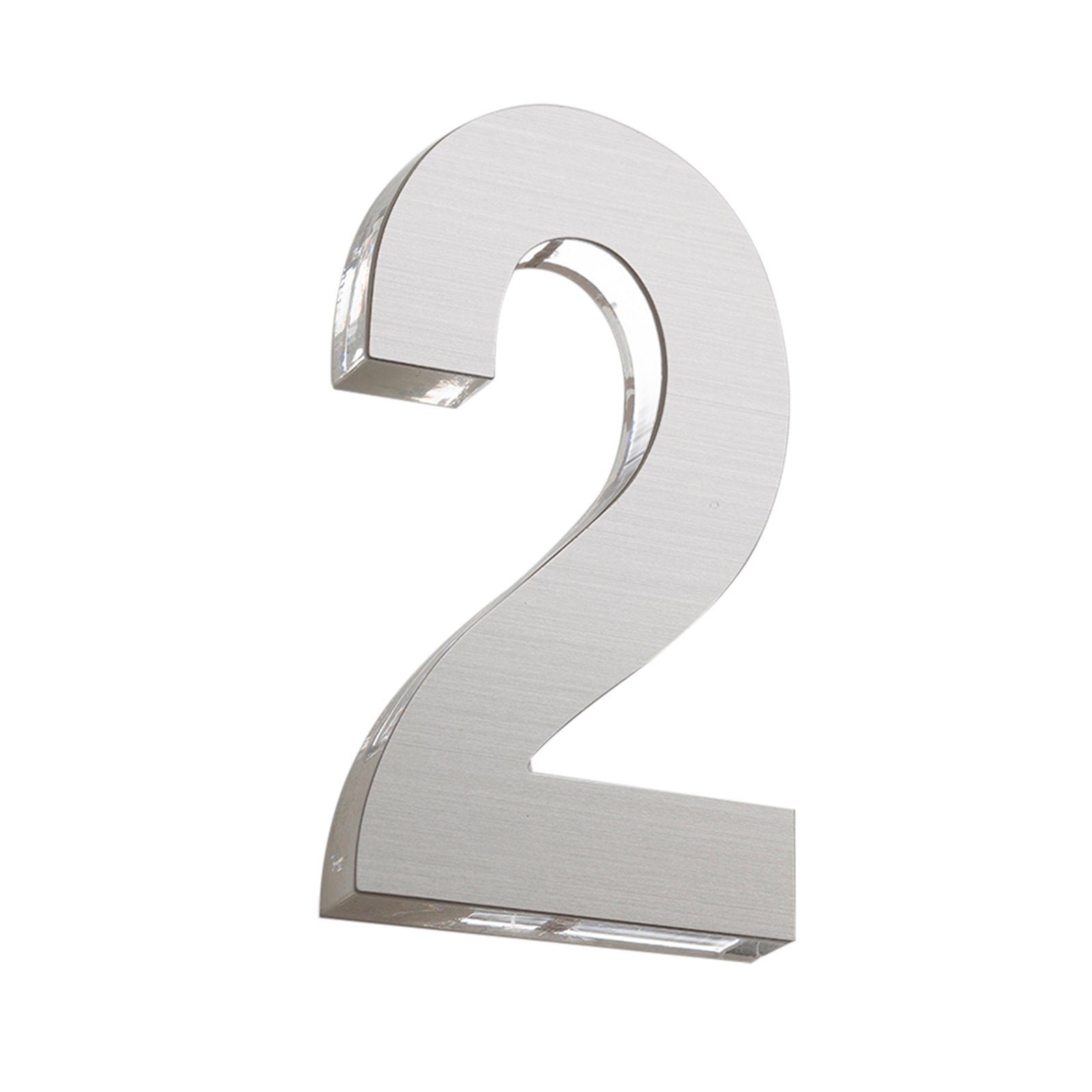 Sandleford Azure House Number 2 120mm Silver Stainless Steel & Acrylic, Weather Resistant