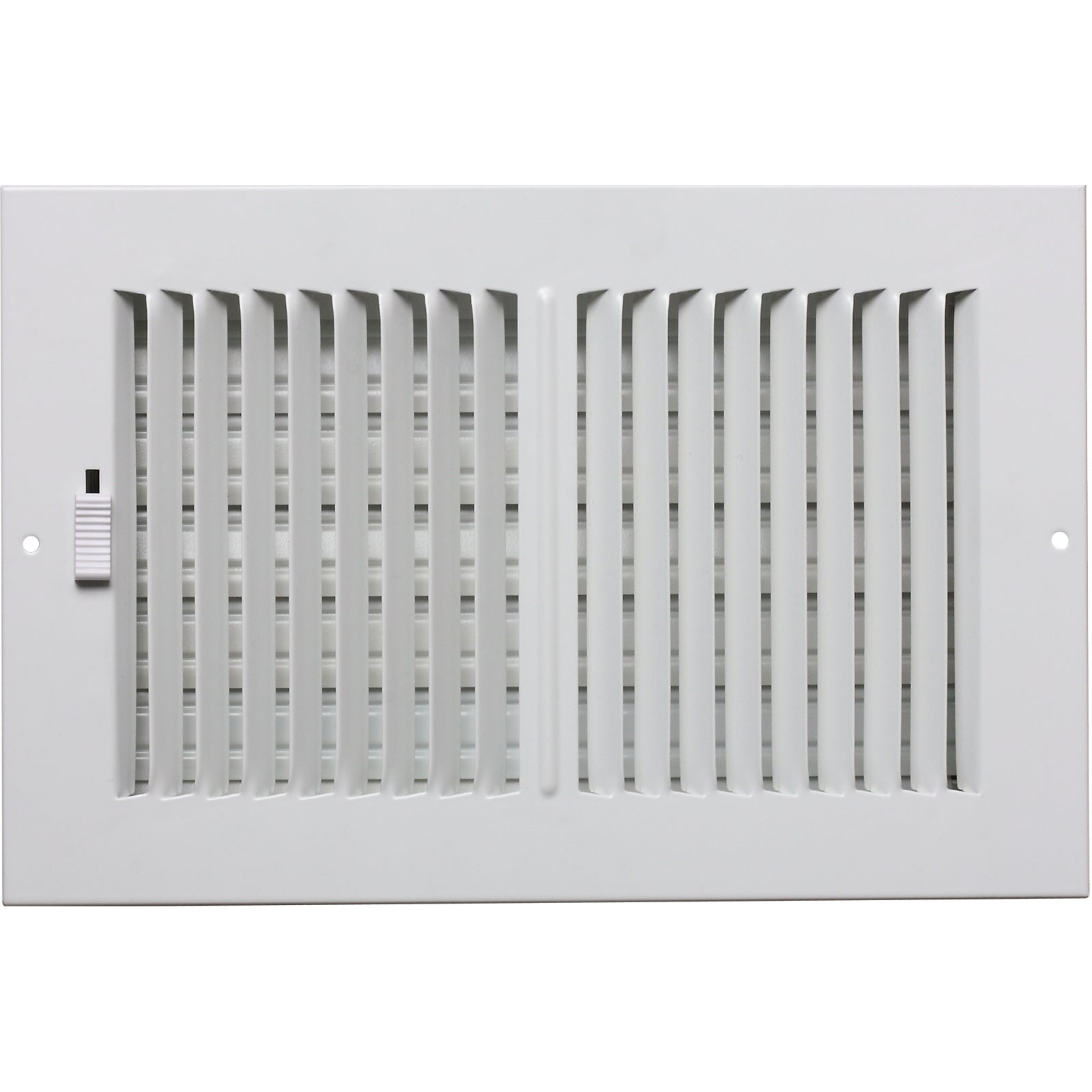Accord 10 x 30cm White Powder Coated Metal Wall Vent with Adjustable Damper