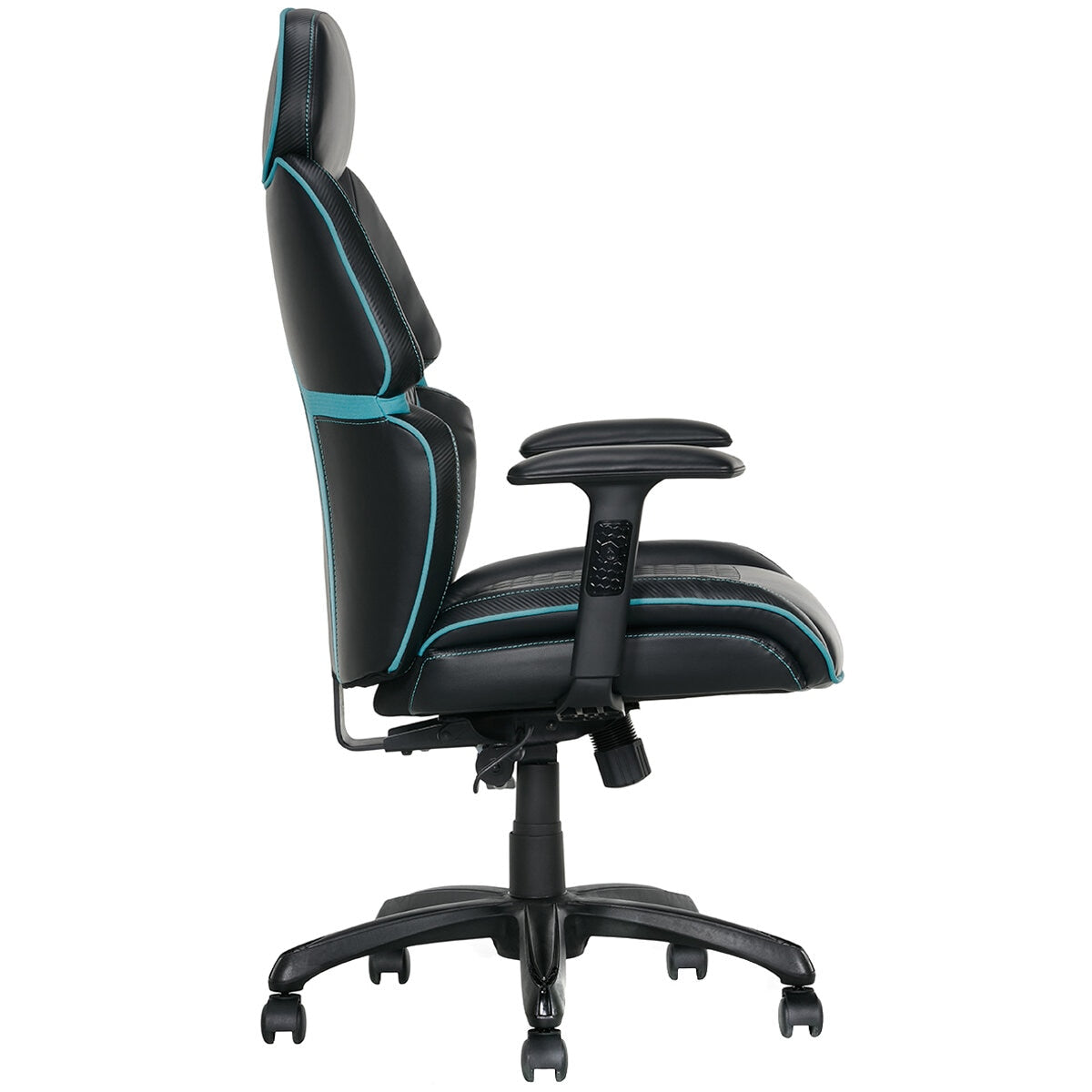 DPS Gaming Chair With Adjustable Headrest Black - SuperSaverAU - view 3