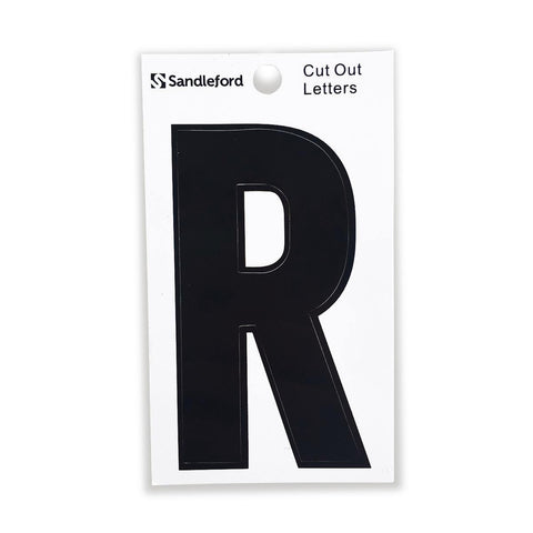 Sandleford Self Adhesive House Letter R - 85mm - Black - Durable Polycarbonate - SuperSaverAU - view 1