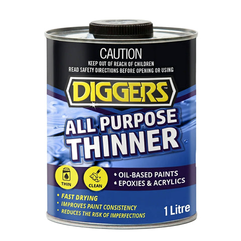 DIGGERS 1L All Purpose Thinner Liquid Solvent Cleaner Indoor & Outdoor