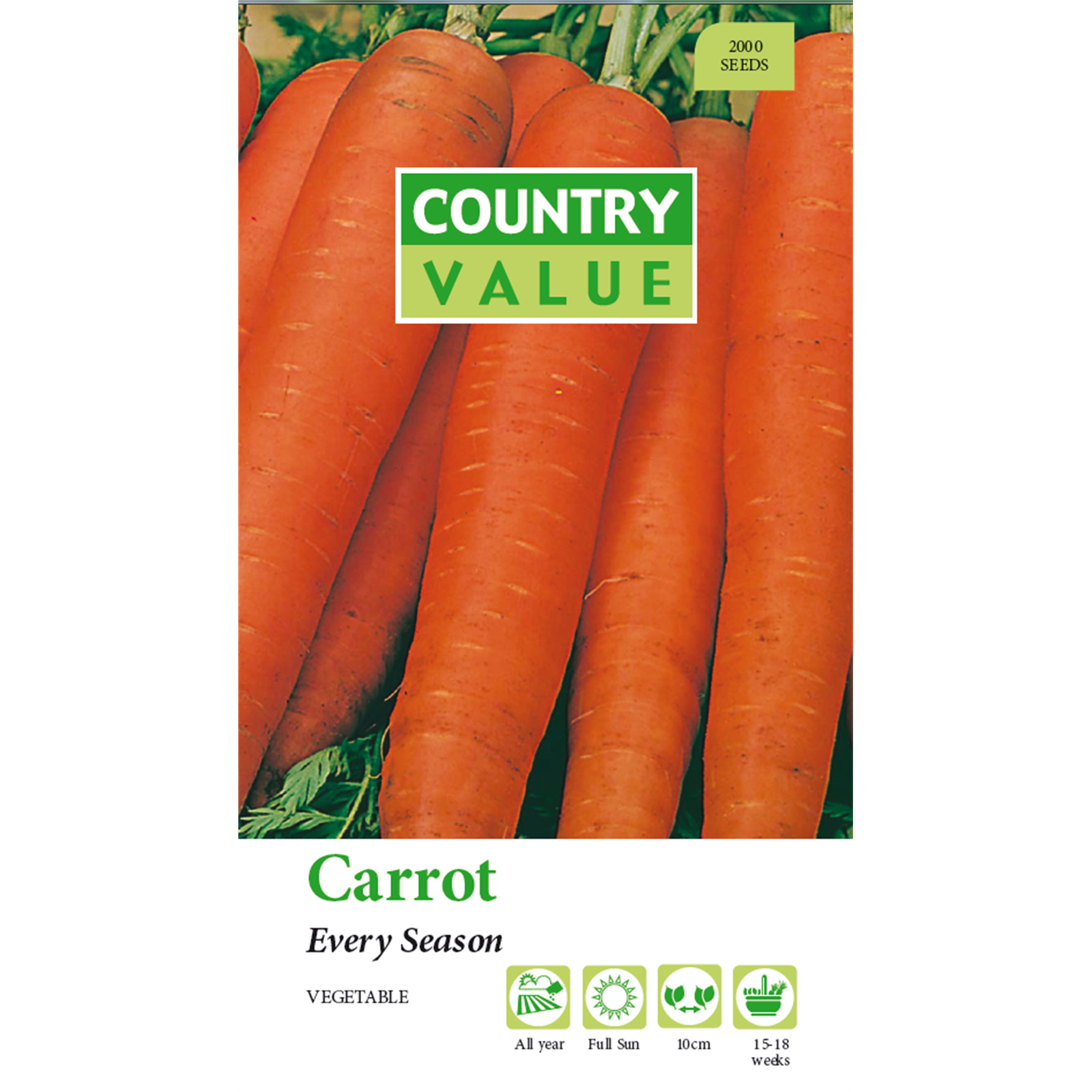 Country Value Every Season Carrot Vegetable Seeds 160 Pack