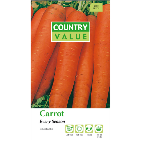Country Value Every Season Carrot Vegetable Seeds 160 Pack