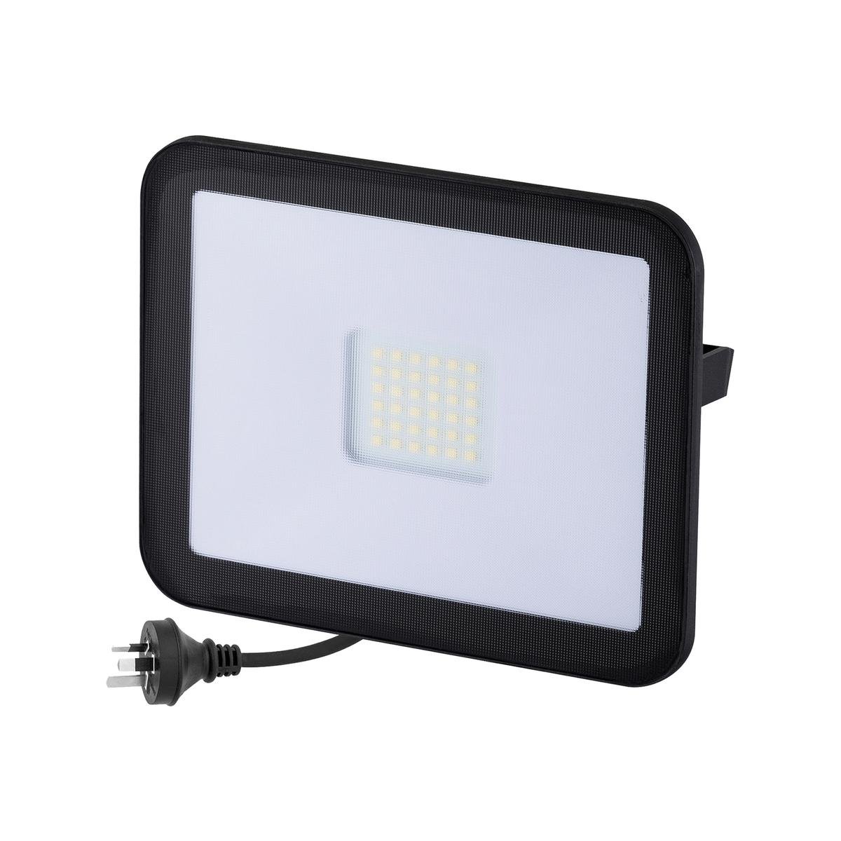 Deta 36W LED Slim Profile Security Floodlight 3400lm Black DET830