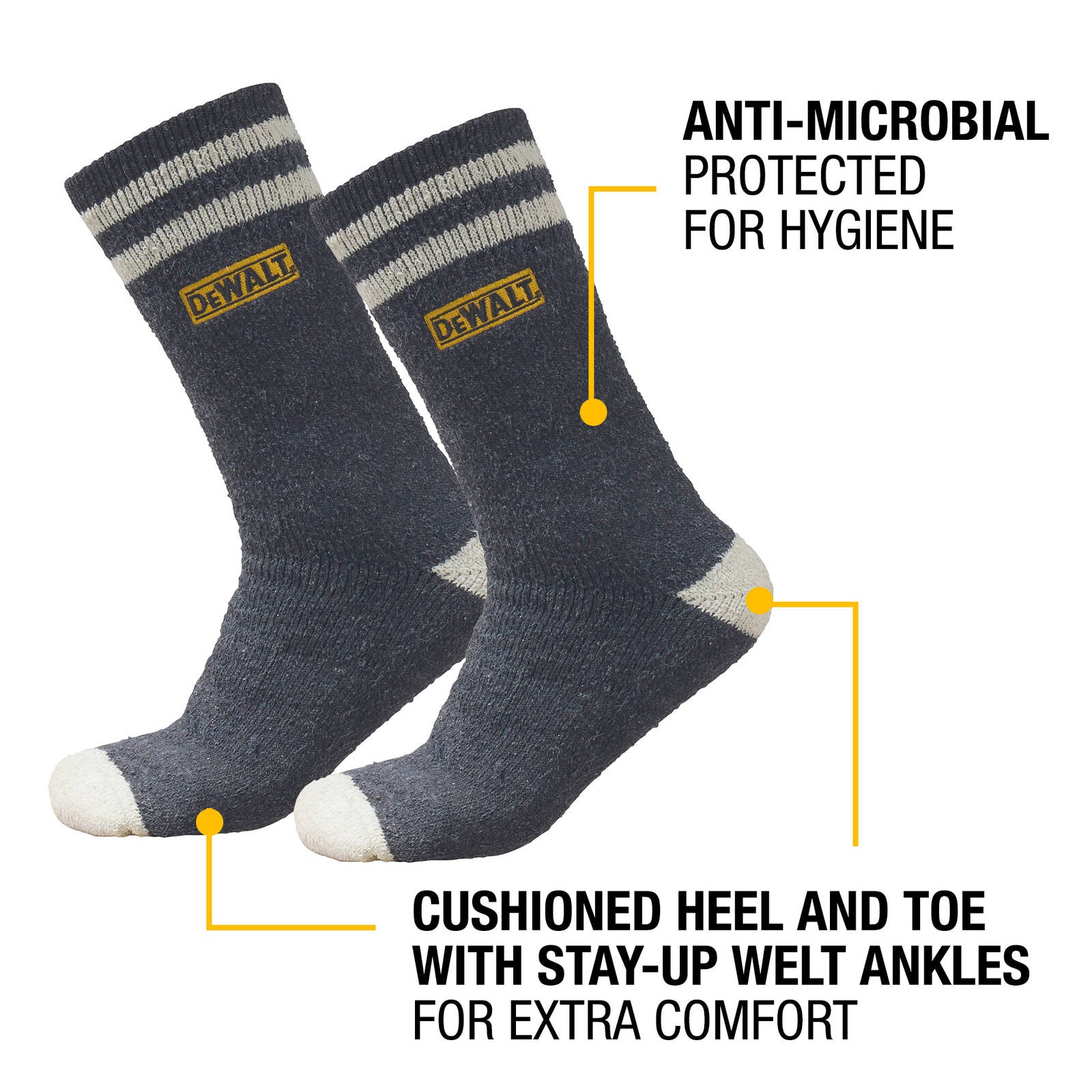 DEWALT Thermal Work Socks - 2 Pack, Insulated